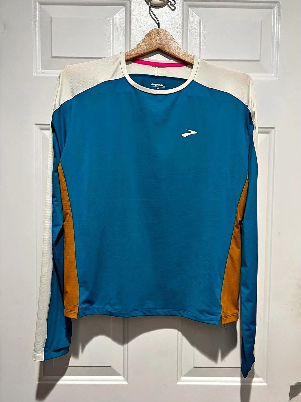 Brooks Women’s Sprint Free 2.0 Long Sleeve Teal Color Block Long Sleeve, Size M